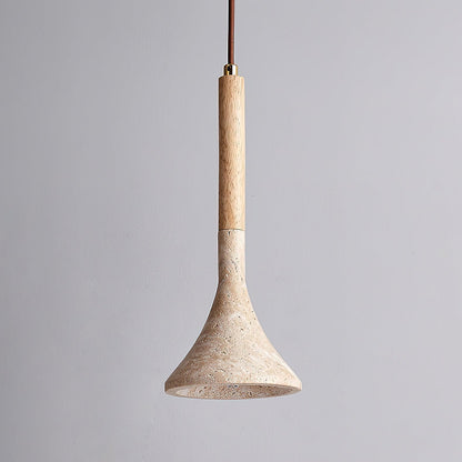 Natural Stone Ceiling Pendant | 5-Inch Compact Drop Light for Counters, Nightstands & Dining Nooks | Adjustable Cord | Warm Ambient Glow