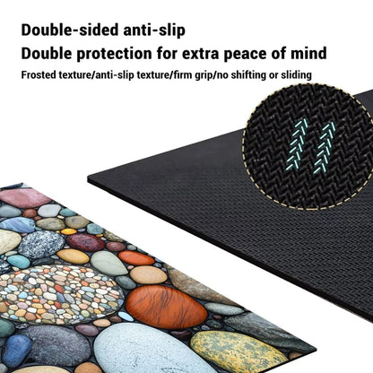 Water-Absorbing Floor Mat for Shower & Sink Areas Stone-Look Anti-Slip Rug for Kitchens Bathrooms Entryways Moisture Control