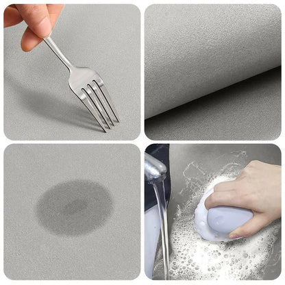Bath Mats for Bathroom Floor, Non Slip Stone Bath Mat with Rubber Backing, Absorbent Diatomite Bath Mat for Kitchen