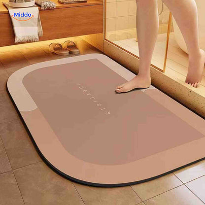 Ultra-Absorbent Diatomaceous Bathroom Mat with Non-Slip Base – Fast-Drying, Soft-Touch Surface for Shower & Tub – Available in