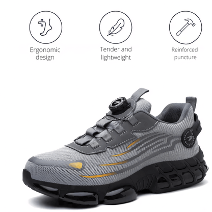 Men's Steel Toe Work Shoes with Arch Support & Slip-Resistant Outsole – Athletic Safety Footwear for Warehouse, Construction & Industrial Jo