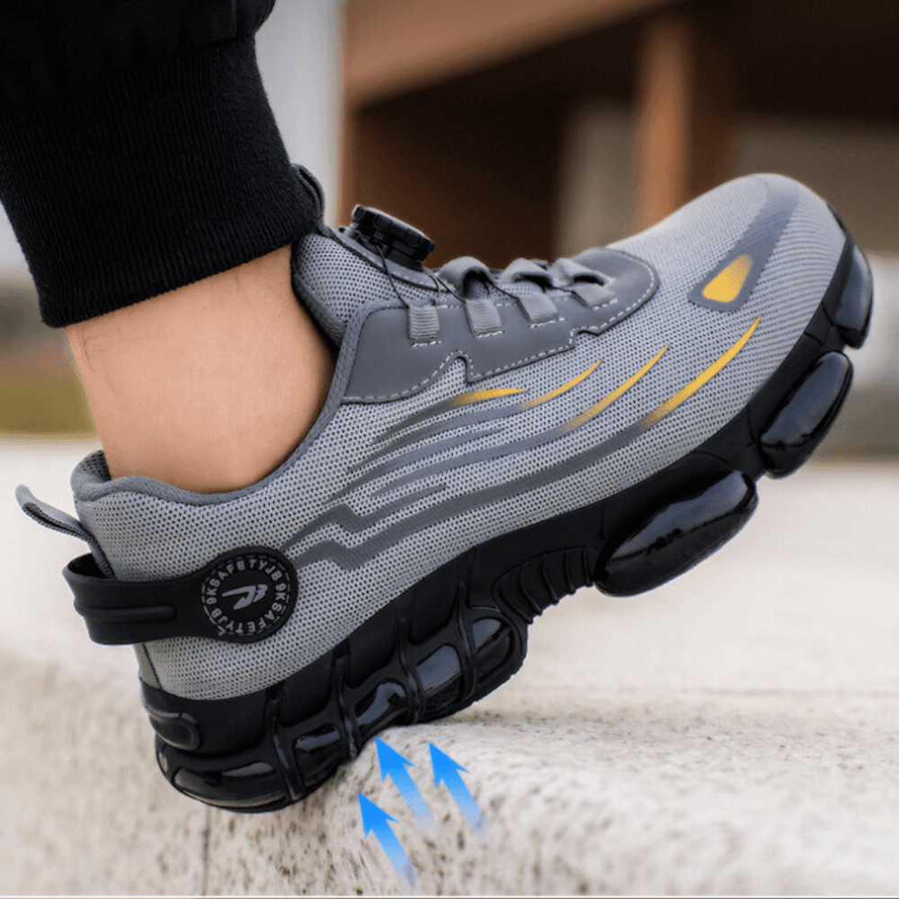 Men's Steel Toe Work Shoes with Arch Support & Slip-Resistant Outsole – Athletic Safety Footwear for Warehouse, Construction & Industrial Jo