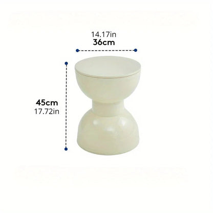 Arc-Shaped Low Side Table – Compact Plastic Accent for Living Room and Hall