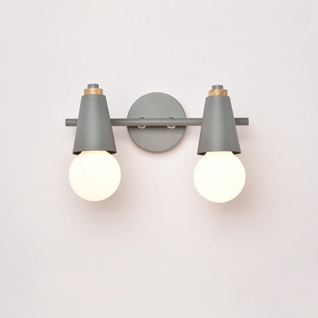 Iron & Wood Sconce with Two Sockets for Bedroom Hallway Above Bed Mirror Vanity Task Lighting E27 Compatible 7.5 in W