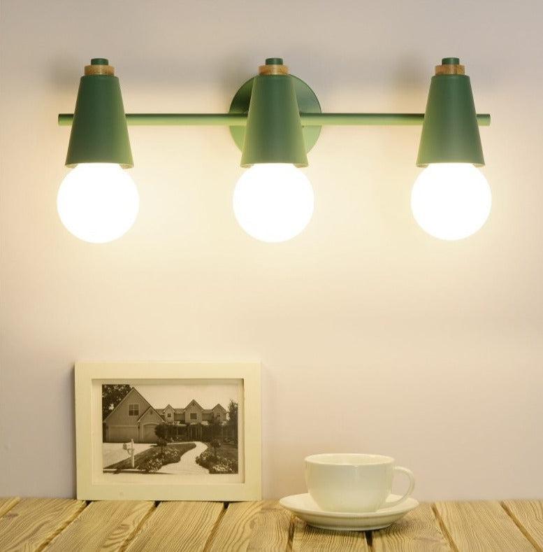 Iron & Wood Sconce with Two Sockets for Bedroom Hallway Above Bed Mirror Vanity Task Lighting E27 Compatible 7.5 in W