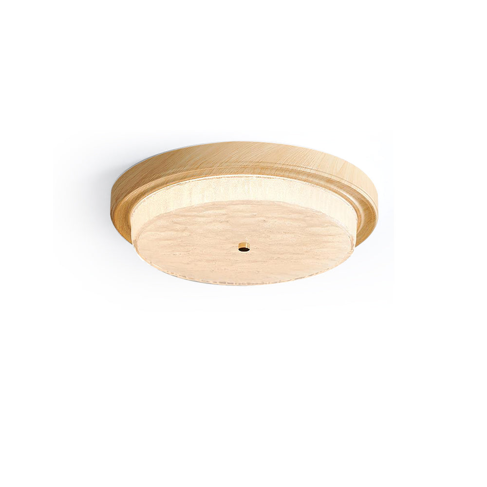 Flush Mount LED Ceiling Light Fixture Round Glass Shade Metal Frame 15 or 18 Inch Warm Glow for Bedroom Living Room Hallway Kitchen Integrat