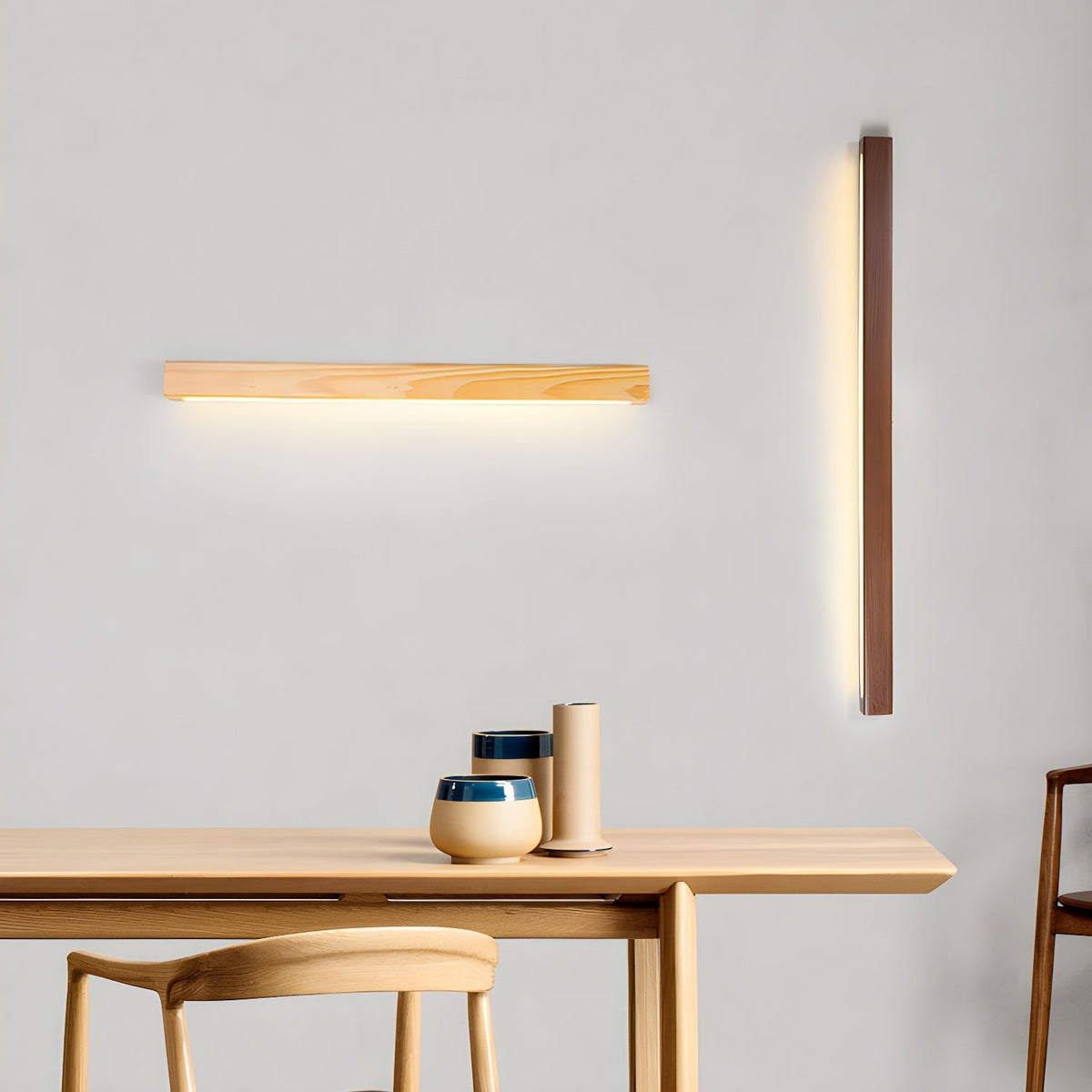 Wood Vanity Sconce 12W LED Integrated Fixture for Bathroom Mirror Hallway Entryway Indoor Low-Profile Contemporary Lighting Matte Acrylic Di