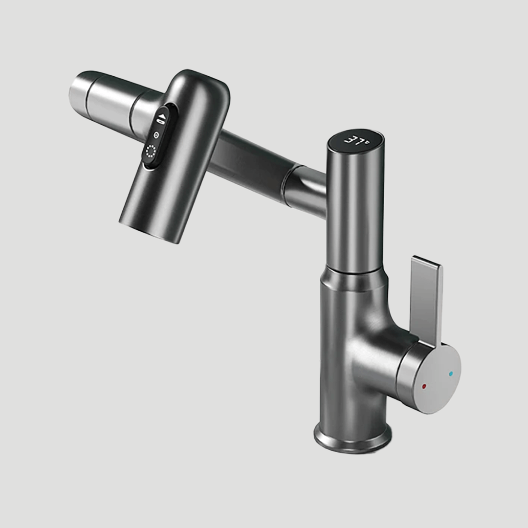 Smart Kitchen Faucet with LED Temperature Display – 360° Swivel Single Handle Sink Mixer Tap for Kitchen & Bathroom