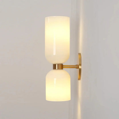 Modern Iron & Glass Double-Light Fixture for Hallway Bedroom Entryway Ambient Lighting Dimmable E14 Socket 14 in Height 6 in Depth