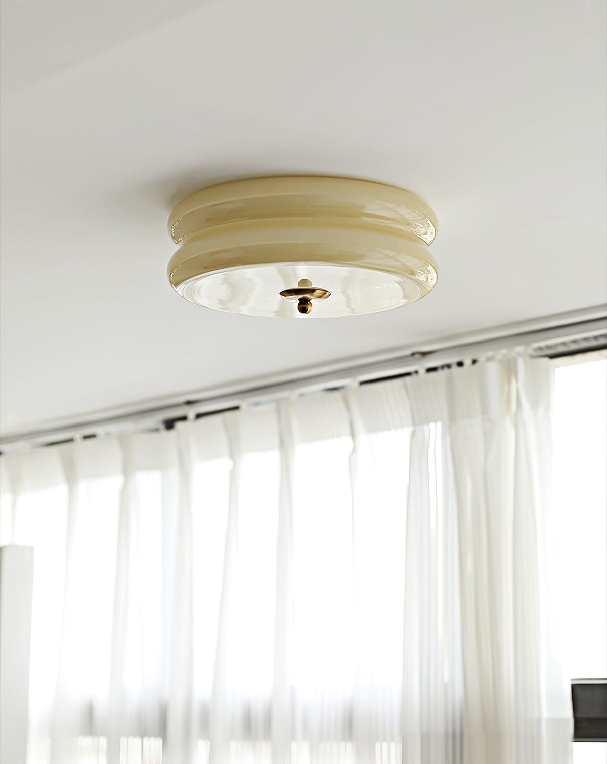 Flush Mount LED Ceiling Light Fixture with Frosted Glass Shade Gold Chrome Metal for Bedroom Living Room Dining Room Hallway Entryway Tradit