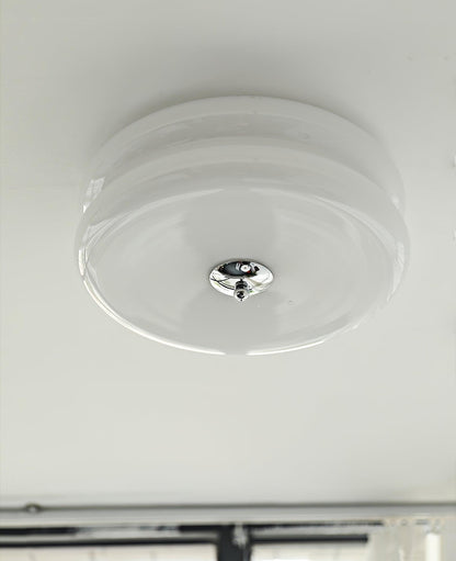 Flush Mount LED Ceiling Light Fixture with Frosted Glass Shade Gold Chrome Metal for Bedroom Living Room Dining Room Hallway Entryway Tradit