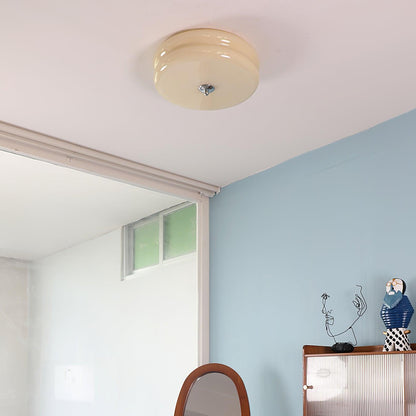Flush Mount LED Ceiling Light Fixture with Frosted Glass Shade Gold Chrome Metal for Bedroom Living Room Dining Room Hallway Entryway Tradit