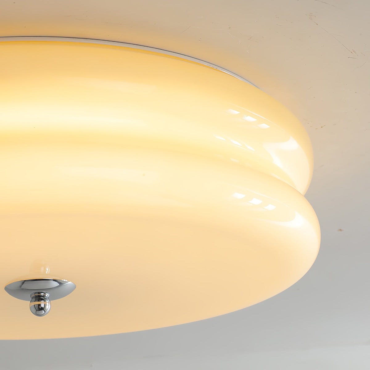 Flush Mount LED Ceiling Light Fixture with Frosted Glass Shade Gold Chrome Metal for Bedroom Living Room Dining Room Hallway Entryway Tradit
