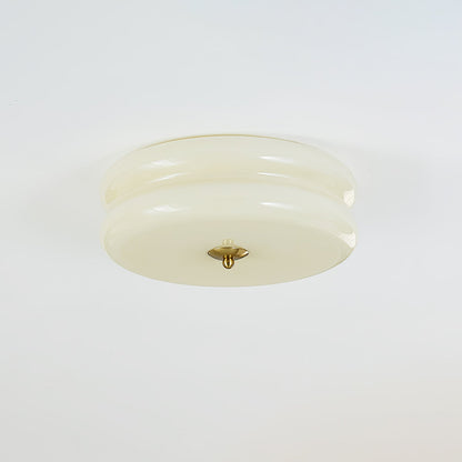 Flush Mount LED Ceiling Light Fixture with Frosted Glass Shade Gold Chrome Metal for Bedroom Living Room Dining Room Hallway Entryway Tradit