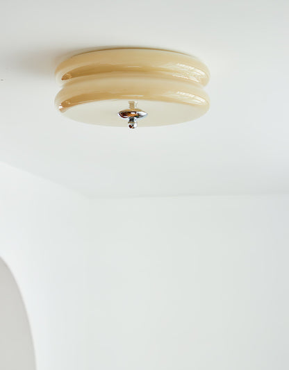 Flush Mount LED Ceiling Light Fixture with Frosted Glass Shade Gold Chrome Metal for Bedroom Living Room Dining Room Hallway Entryway Tradit