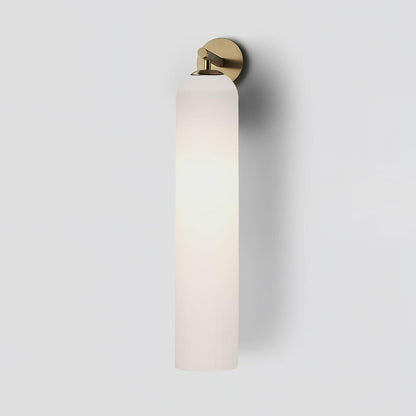 Cylindrical Glass Wall Sconce 19 Inch Vertical Light Fixture for Living Room Bedroom Hallway Ambient Lighting Up or Down Mount Gold Black Ni