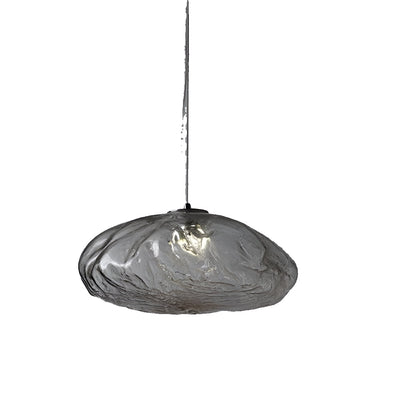 Glass Hanging Lamp Organic Shape Warm Diffused Glow for Kitchen Island Dining Table Sculptural Overhead Fixture Modern Home Lighting