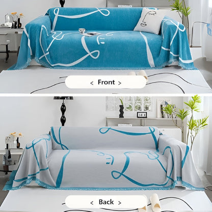 Moderna Sofa Cover - Reversible Chenille, Abstract modern Design