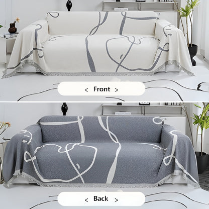Moderna Sofa Cover - Reversible Chenille, Abstract modern Design