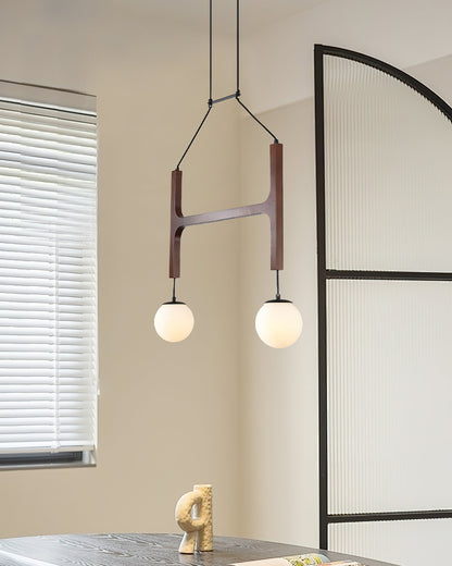 Wooden Multi-Arm Hanging Light Fixture White Glass Globes Adjustable Height Cable 2-6 Bulb Dining Room Ceiling Lighting Modern Farmhouse Ind