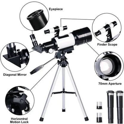 Astronomical Telescope | 150x Zoom with Quick Setup & Portable Design for Effortless Stargazing