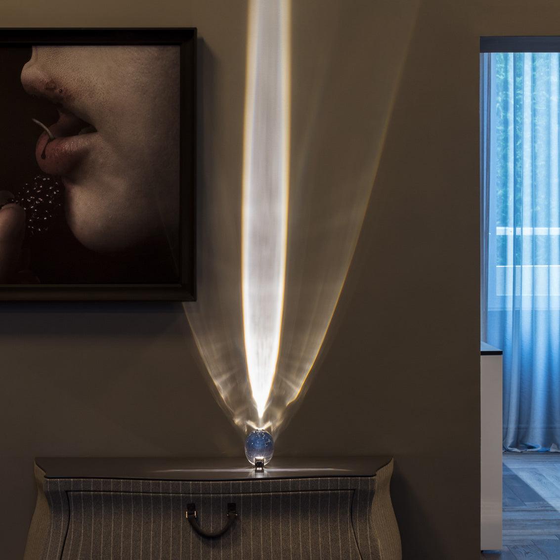 Eye-Projection Crystal Table Lamp with 3 LED Light Modes – Modern Accent Light for Bedroom & Living Room