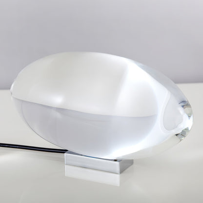 Chrome Crystal Glass Bedside Lamp with Color-Changing LED Light for Nightstand Bedroom Modern Ambient Lighting Desk Accent