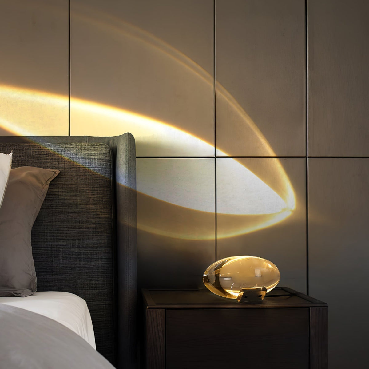 Eye-Projection Crystal Table Lamp with 3 LED Light Modes – Modern Accent Light for Bedroom & Living Room