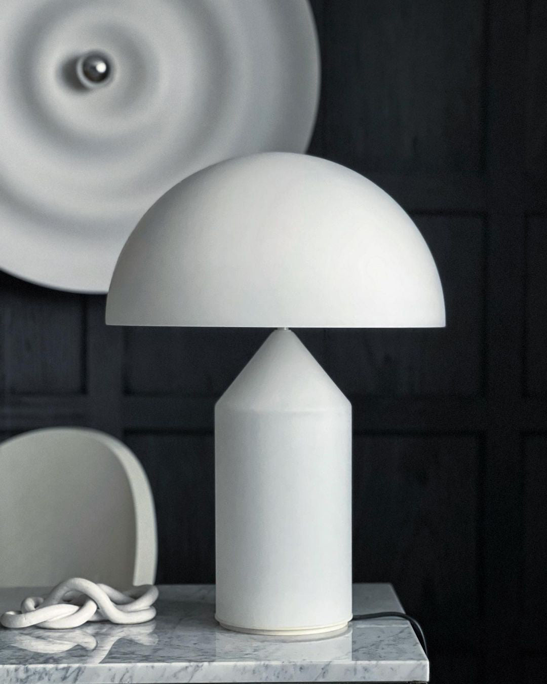Metal Architectural Accent Lamp 14 in Sculptural Shape Soft Glow Nightstand Light Bedroom Side Table Decor Modern Minimal Home Office