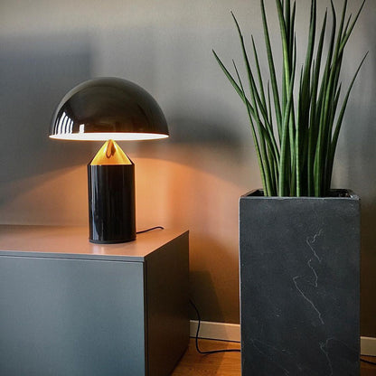 Metal Architectural Accent Lamp 14 in Sculptural Shape Soft Glow Nightstand Light Bedroom Side Table Decor Modern Minimal Home Office