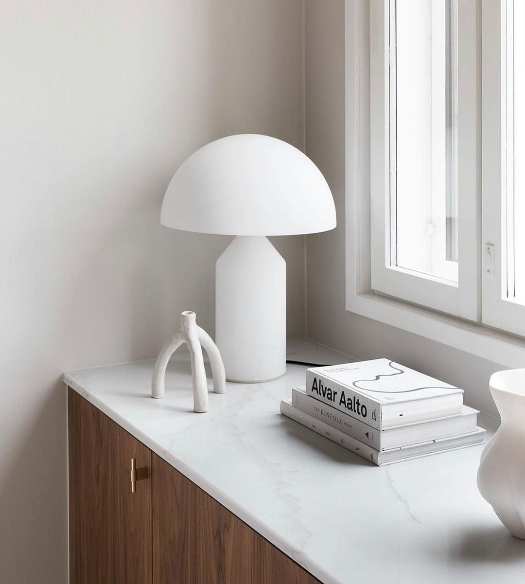 Metal Architectural Accent Lamp 14 in Sculptural Shape Soft Glow Nightstand Light Bedroom Side Table Decor Modern Minimal Home Office