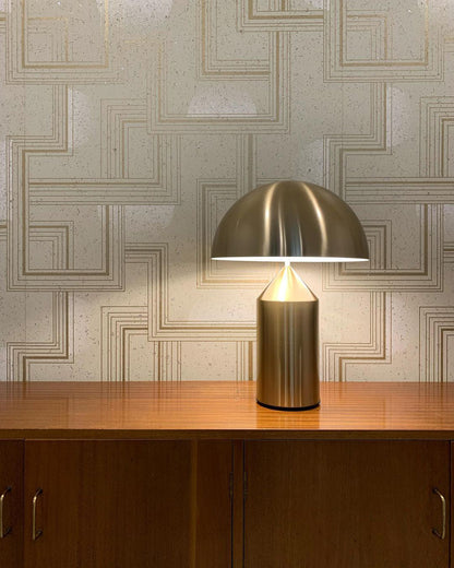 Metal Architectural Accent Lamp 14 in Sculptural Shape Soft Glow Nightstand Light Bedroom Side Table Decor Modern Minimal Home Office