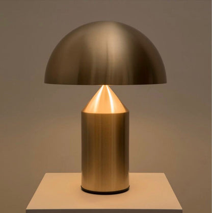 Metal Architectural Accent Lamp 14 in Sculptural Shape Soft Glow Nightstand Light Bedroom Side Table Decor Modern Minimal Home Office