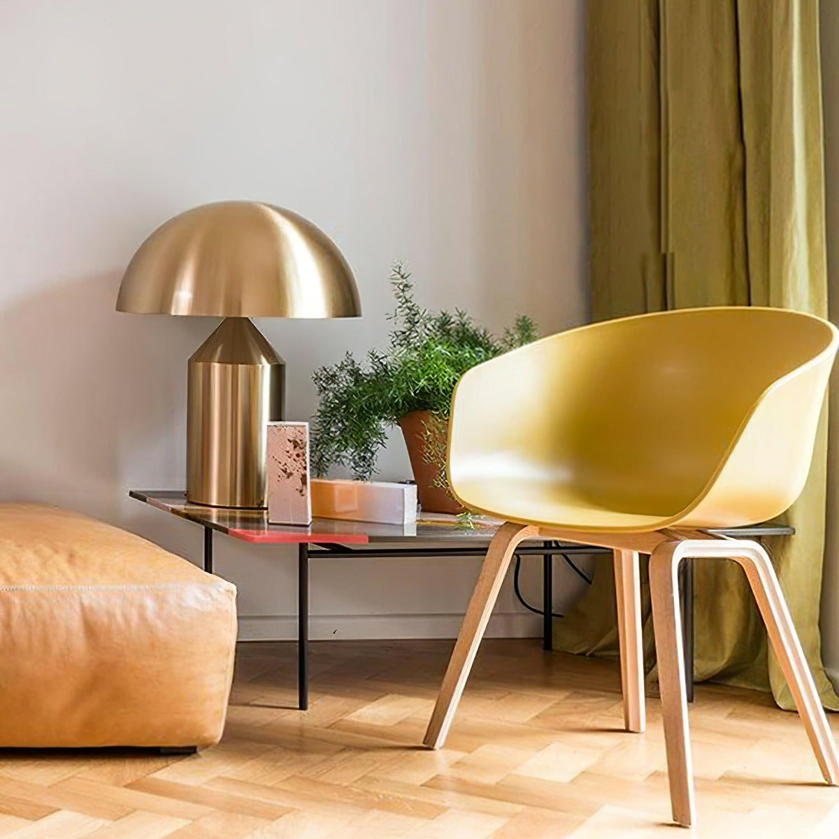 Metal Architectural Accent Lamp 14 in Sculptural Shape Soft Glow Nightstand Light Bedroom Side Table Decor Modern Minimal Home Office