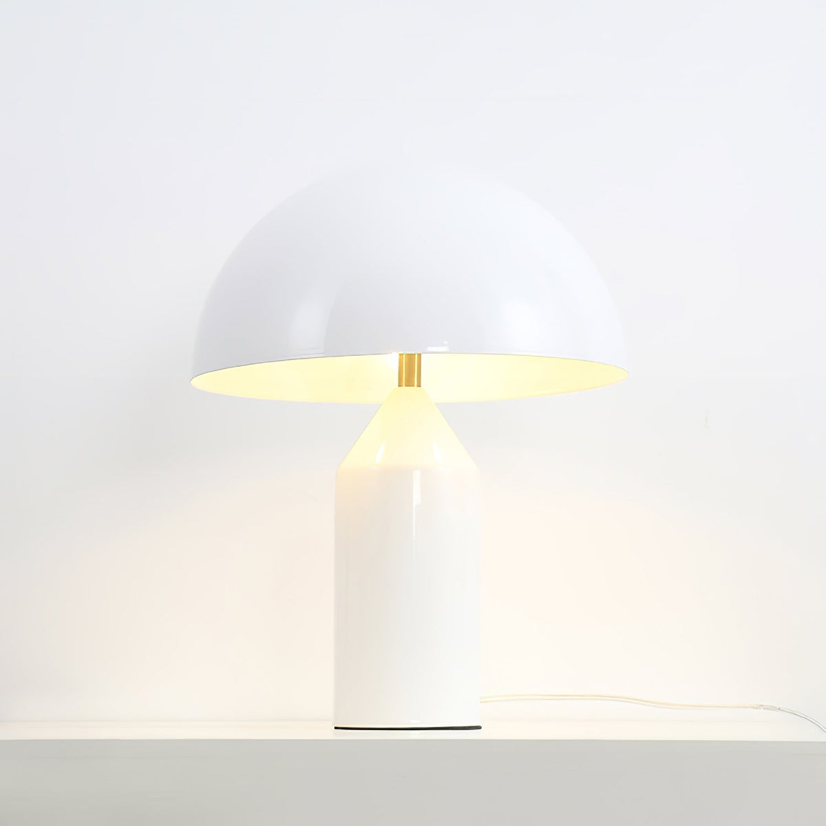 Metal Architectural Accent Lamp 14 in Sculptural Shape Soft Glow Nightstand Light Bedroom Side Table Decor Modern Minimal Home Office
