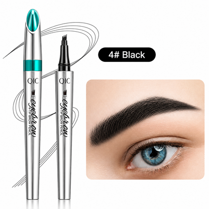 Four-Tip Eyebrow Pen Hair-Like Strokes Smudge-Proof Long-Wear Natural Brow Definer Tool for Sparse Thin Patchy Brows Women Daily Makeup