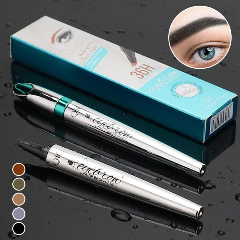 Four-Tip Eyebrow Pen Hair-Like Strokes Smudge-Proof Long-Wear Natural Brow Definer Tool for Sparse Thin Patchy Brows Women Daily Makeup