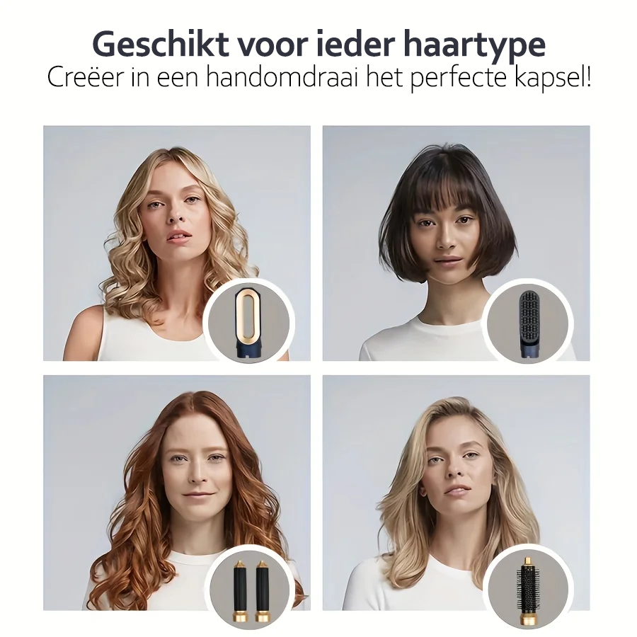 AuraStyle | 5-in-1 Ionic Hair Styling Tool with Interchangeable Heads | Versatile Solution for Effortless Styling