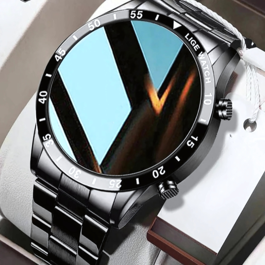 Stainless Steel Smartwatch AMOLED Touchscreen 4G LTE Cellular Connectivity Heart Rate Monitor Fitness Tracker Waterproof Wearable Tech for