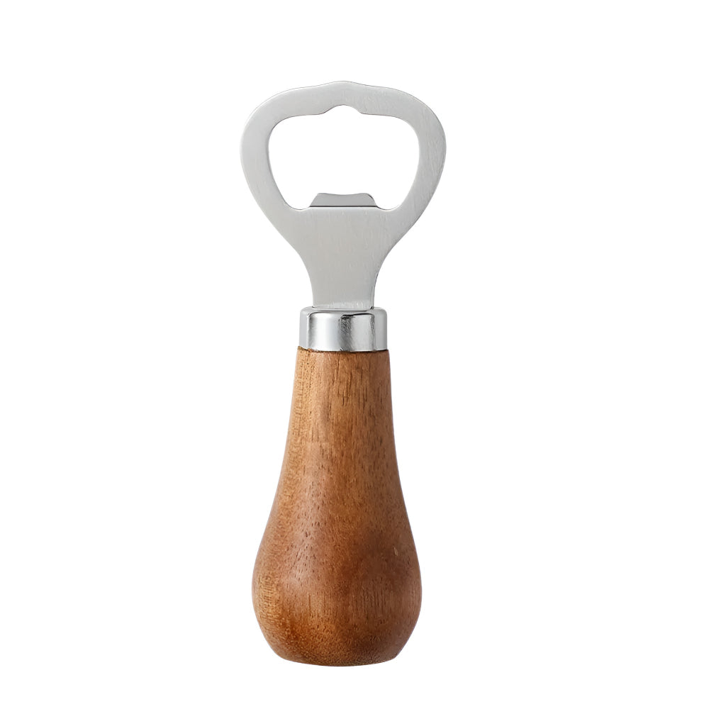Aurelia Bottle Opener - Acacia Wood Handle, Stainless Steel Durable Design