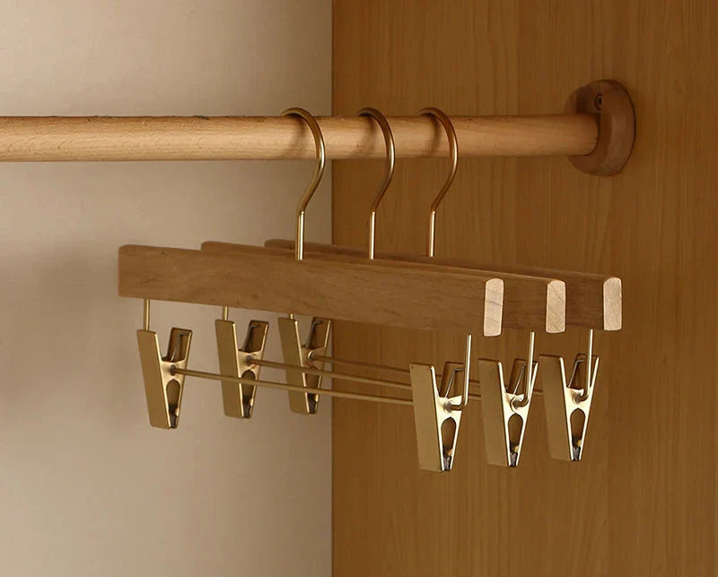 Solid Wood Clothes Hangers with Anti-Slip Bar - Natural Aromatic Camphor Wood, Broad Shoulders for Heavy Jackets & Coats, 2-Pack