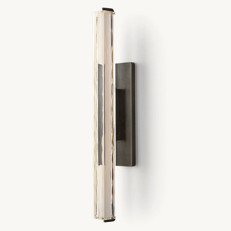 Crystal Wall Sconce Light Fixture with Brass Finish for Living Room Entryway Bedroom Hallway Dining Room Modern LED Lighting