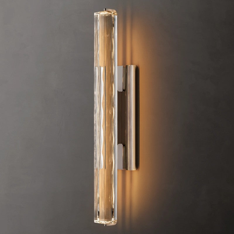 Crystal Wall Sconce Light Fixture with Brass Finish for Living Room Entryway Bedroom Hallway Dining Room Modern LED Lighting