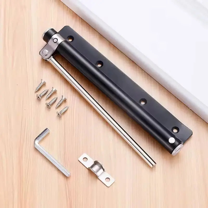 Adjustable Door Closer for Quiet Secure Closing | Stainless Steel Hydraulic Damper, 4-Speed Control, Easy Install for Interior Doors, Left