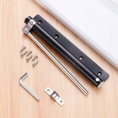 Adjustable Door Closer for Quiet Secure Closing | Stainless Steel Hydraulic Damper, 4-Speed Control, Easy Install for Interior Doors, Left