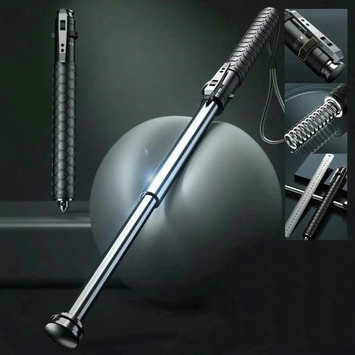 Collapsible Steel Walking Stick for Hiking Trails & Urban Streets 15.8 oz Automatic Deployment Mobility Aid
