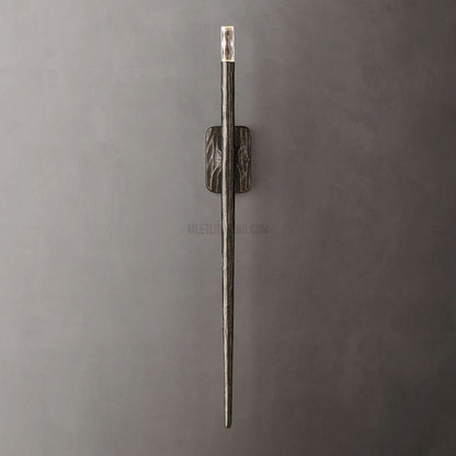 Tubular Wall Light Fixture – Forged Metal Finish – 20" or 36" Vertical Design – G9 LED Included – Bedroom Hallway Living Room Entryway