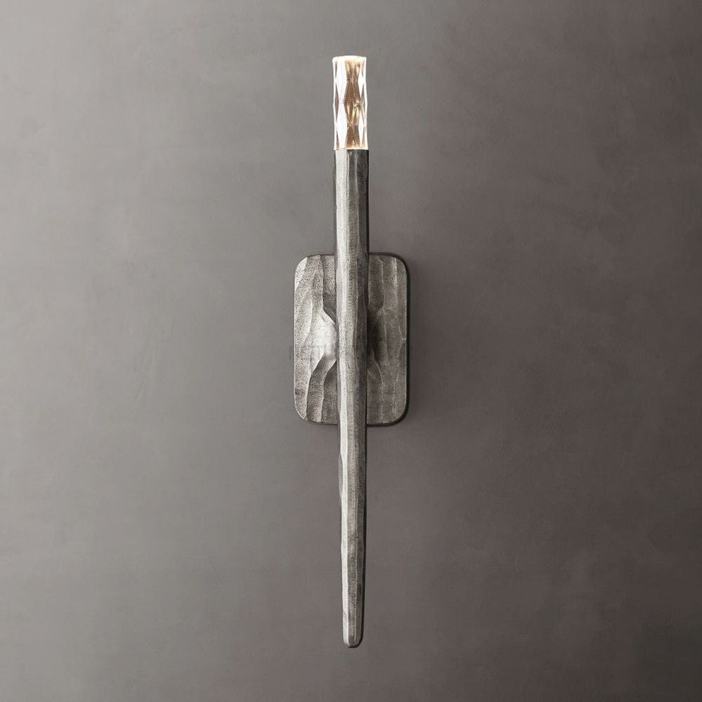 Tubular Wall Light Fixture – Forged Metal Finish – 20" or 36" Vertical Design – G9 LED Included – Bedroom Hallway Living Room Entryway
