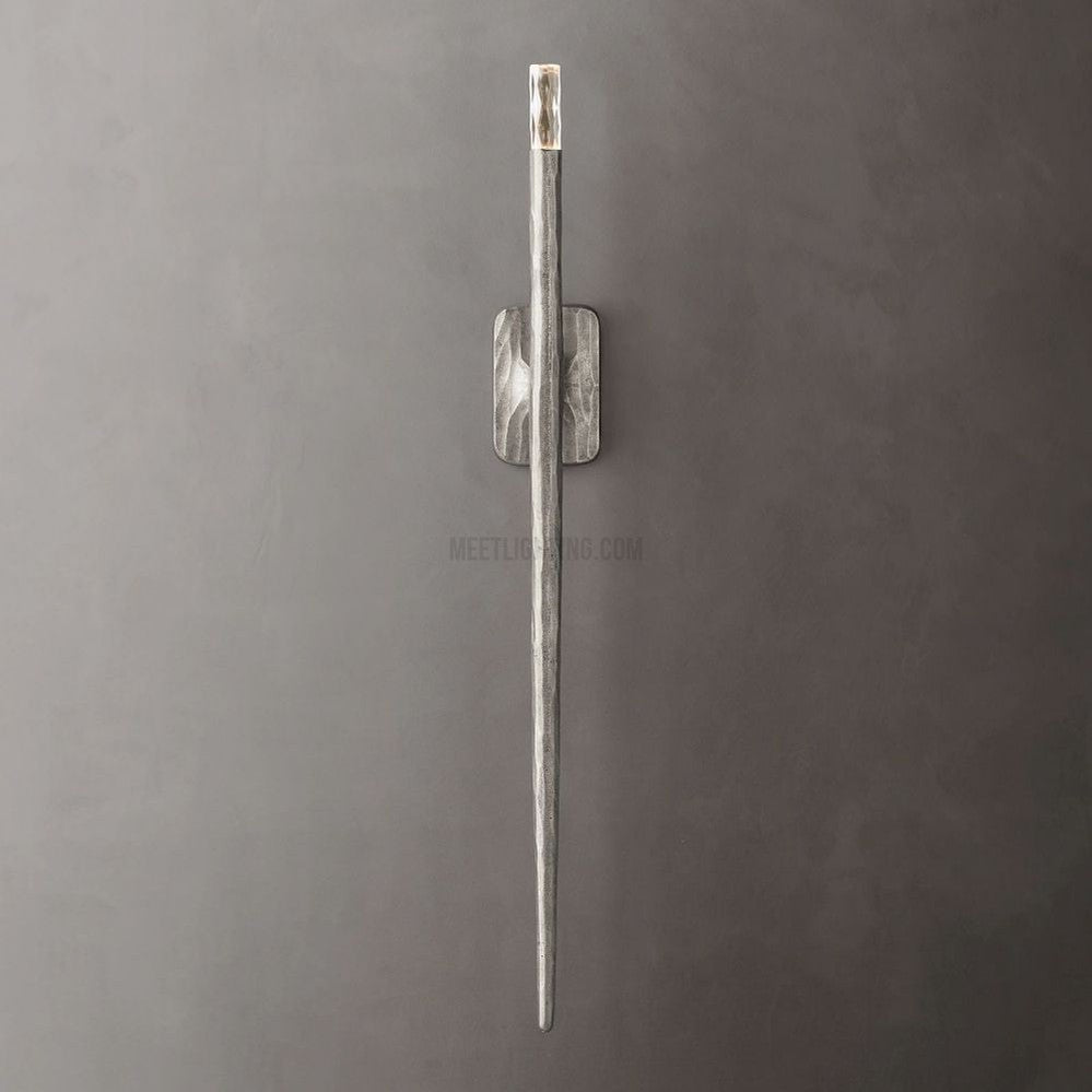Tubular Wall Light Fixture – Forged Metal Finish – 20" or 36" Vertical Design – G9 LED Included – Bedroom Hallway Living Room Entryway