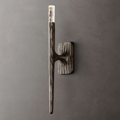 Tubular Wall Light Fixture – Forged Metal Finish – 20" or 36" Vertical Design – G9 LED Included – Bedroom Hallway Living Room Entryway